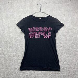 Y2K Bieber Girl! Justin Bieber T-shirt Women Size Medium Music Merch Tour Black